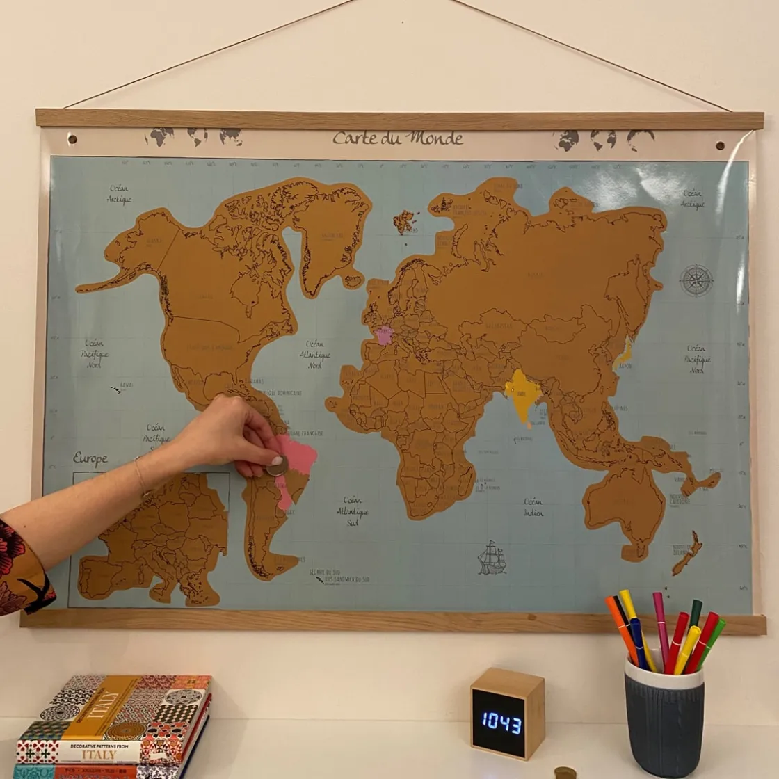 La Chaise Longue Loisirs & Entretien-CARTE DU MONDE A GRATTER