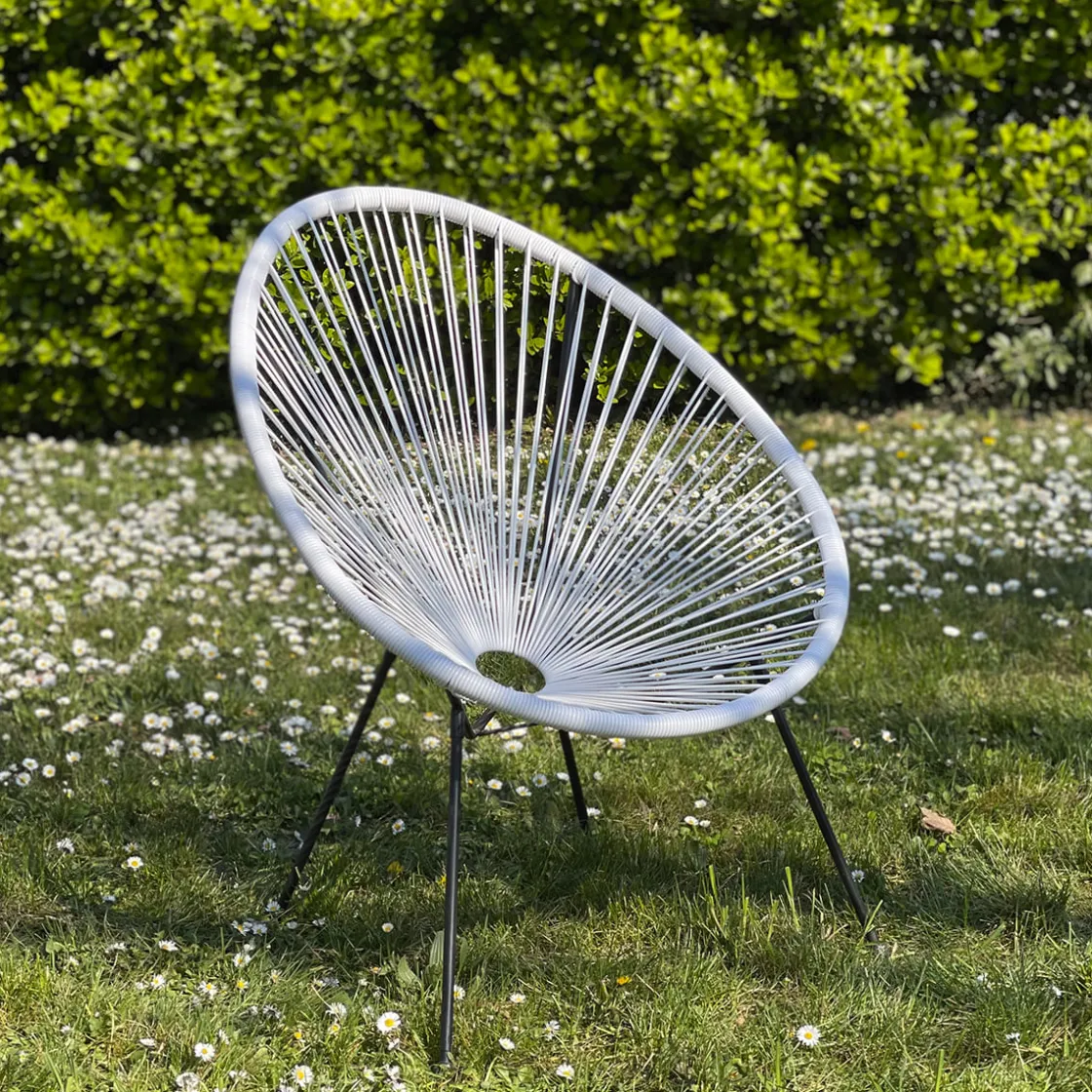 La Chaise Longue Mobilier-CHAISE ACAPULCO BLANC