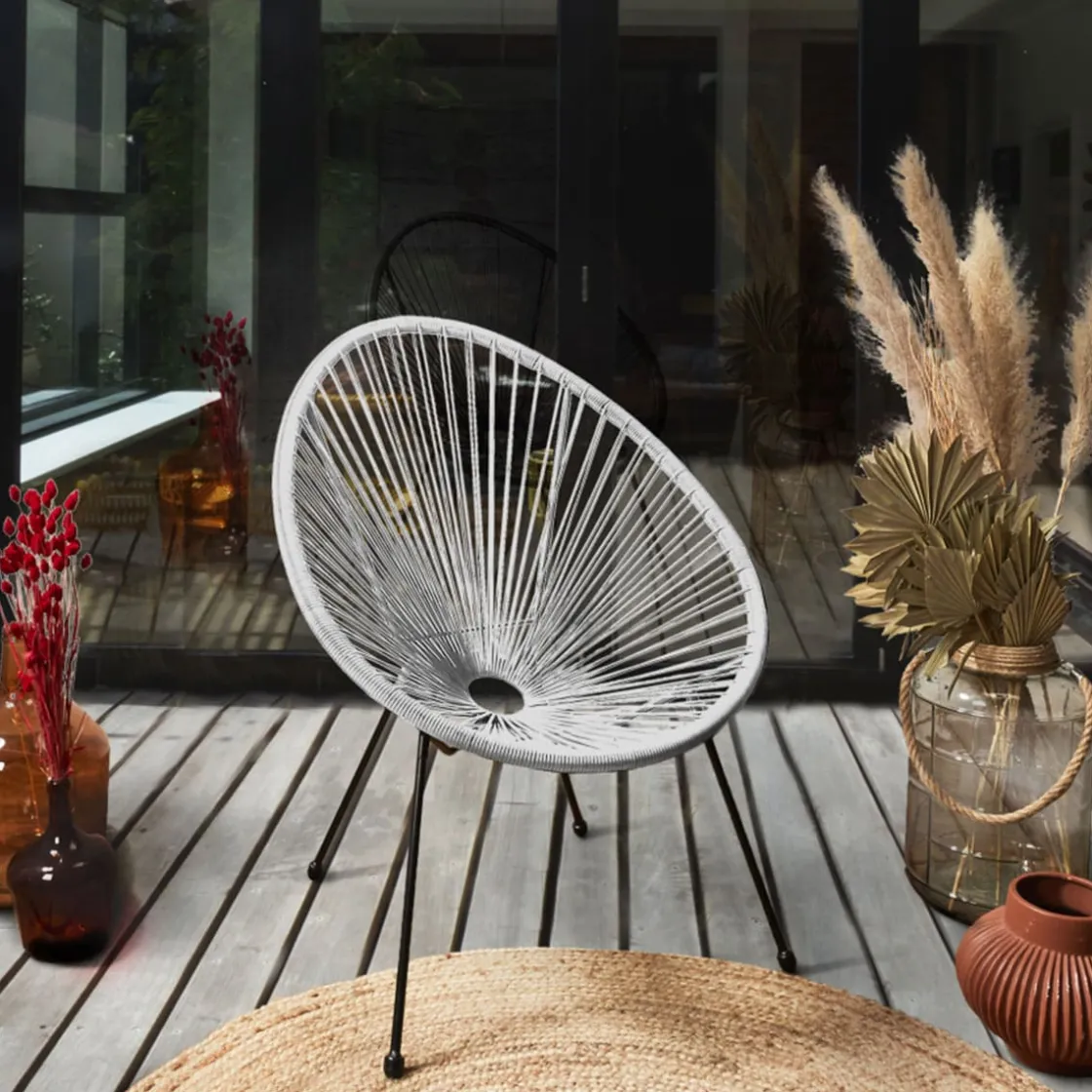 La Chaise Longue Mobilier-CHAISE ACAPULCO BLANC