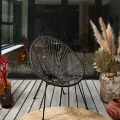 La Chaise Longue Mobilier-CHAISE ACAPULCO NOIR