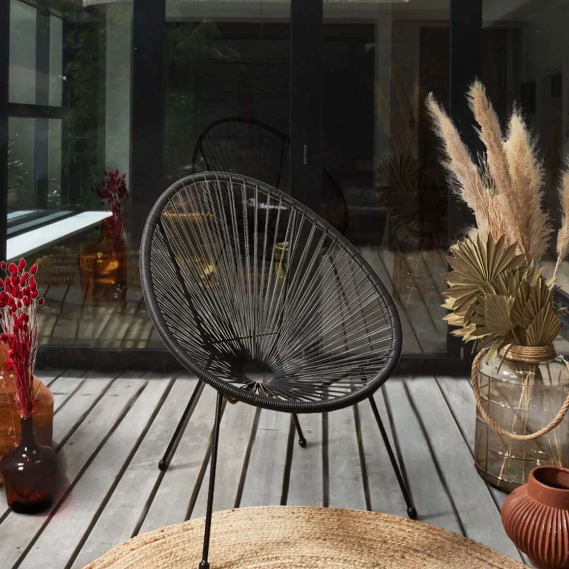 La Chaise Longue Mobilier-CHAISE ACAPULCO NOIR