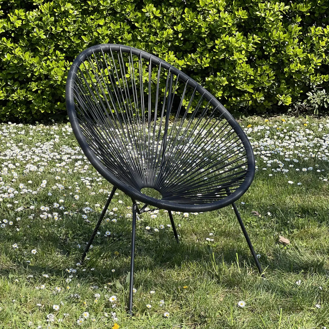 La Chaise Longue Mobilier-CHAISE ACAPULCO NOIR
