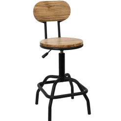 La Chaise Longue Mobilier-CHAISE DE BAR REGLABLE BOIS BRUT ACE