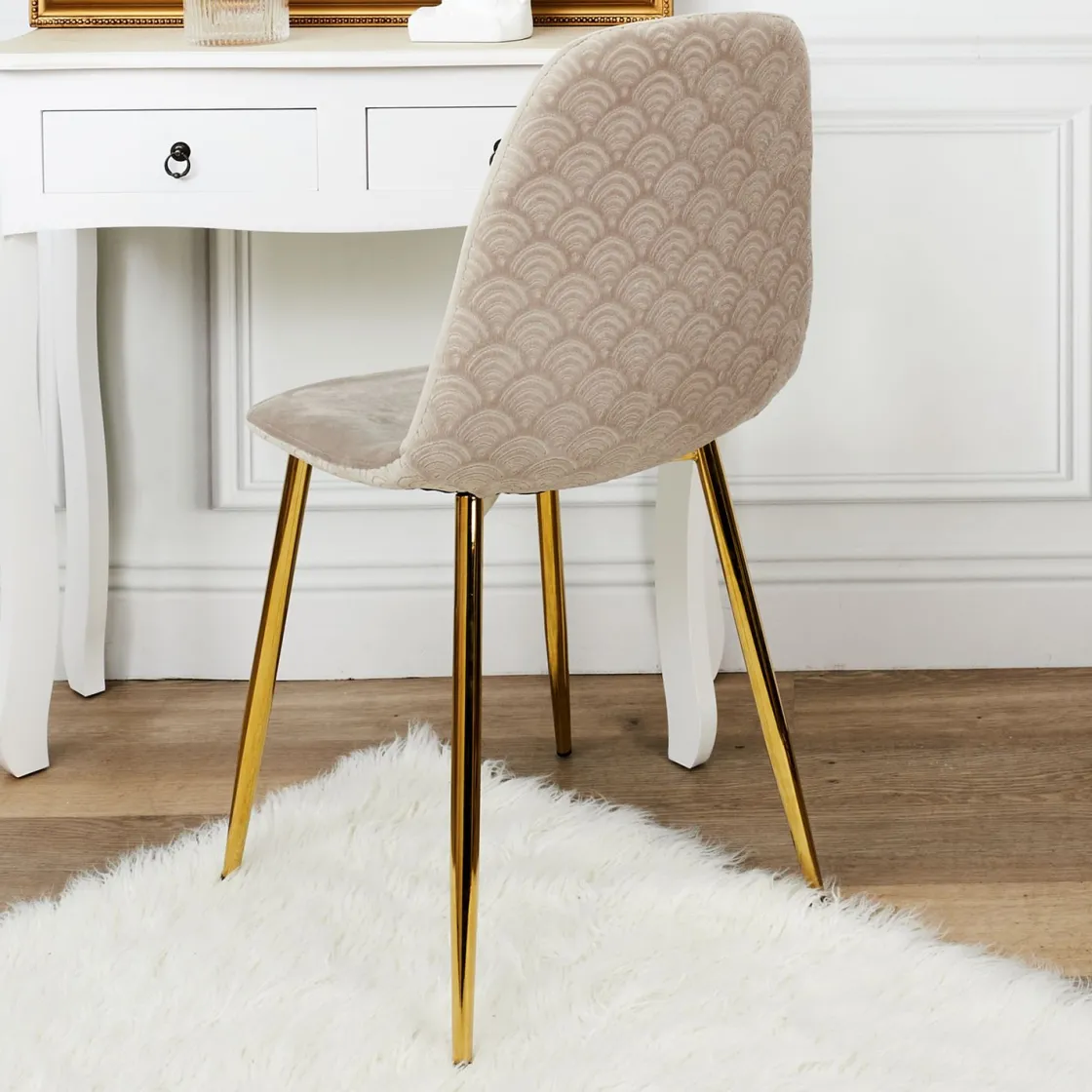 La Chaise Longue Mobilier-CHAISE PIEDS DORE - Lot de 4