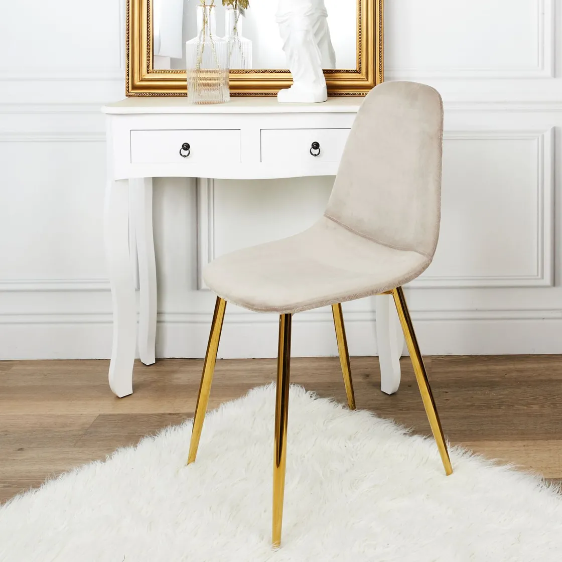 La Chaise Longue Mobilier-CHAISE PIEDS DORE - Lot de 4