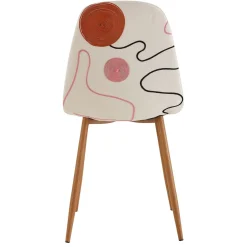 La Chaise Longue Mobilier-CHAISE POESIE PIEDS METAL IMITATION BOIS - Lot de 4