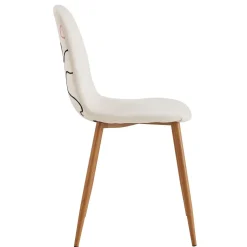 La Chaise Longue Mobilier-CHAISE POESIE PIEDS METAL IMITATION BOIS - Lot de 4