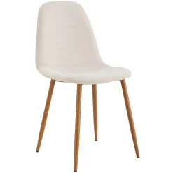 La Chaise Longue Mobilier-CHAISE POESIE PIEDS METAL IMITATION BOIS - Lot de 4