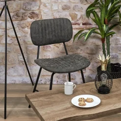 La Chaise Longue Mobilier-CHAISE TAYLOR GRIS - Lot de 2