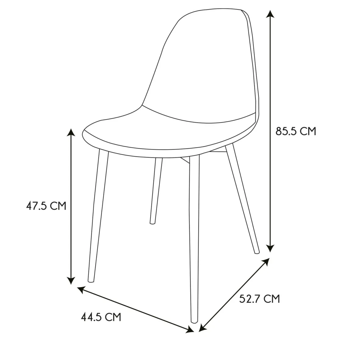 La Chaise Longue Mobilier-CHAISES MEMPHIS GRIS ET NOIR - Lot de 4