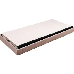 La Chaise Longue Mobilier-COFFRE BANC PLIABLE VELOURS COTELE GIULIA ROSE