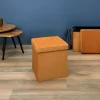 La Chaise Longue Mobilier-COFFRE POUF PLIABLE RETRO MOUTARDE