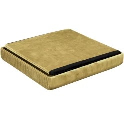 La Chaise Longue Mobilier-COFFRE POUF PLIABLE VELOURS COTELE GIULIA JAUNE
