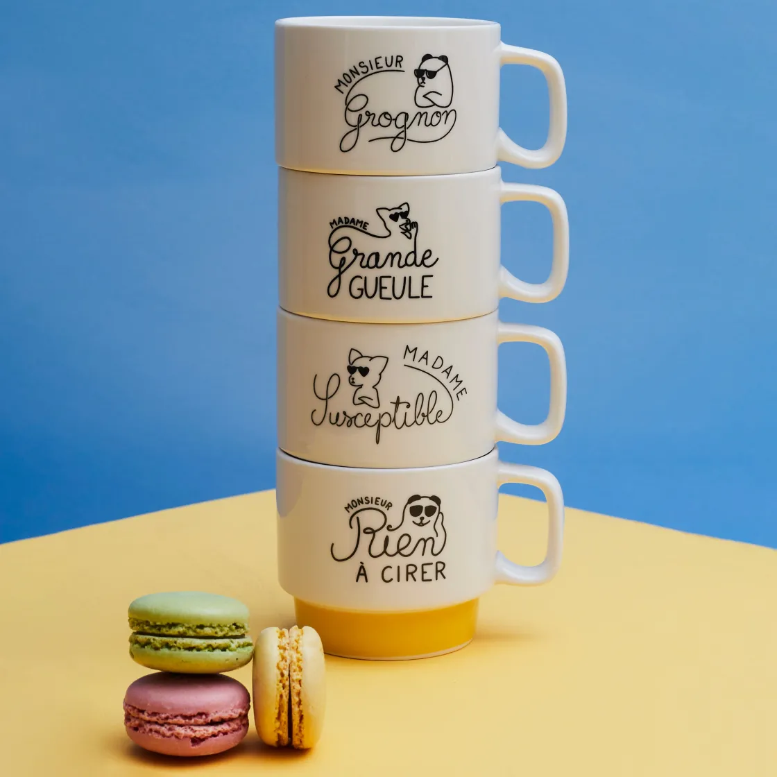 La Chaise Longue Thé & Café-COFFRET 4 TASSES EMPILABLES