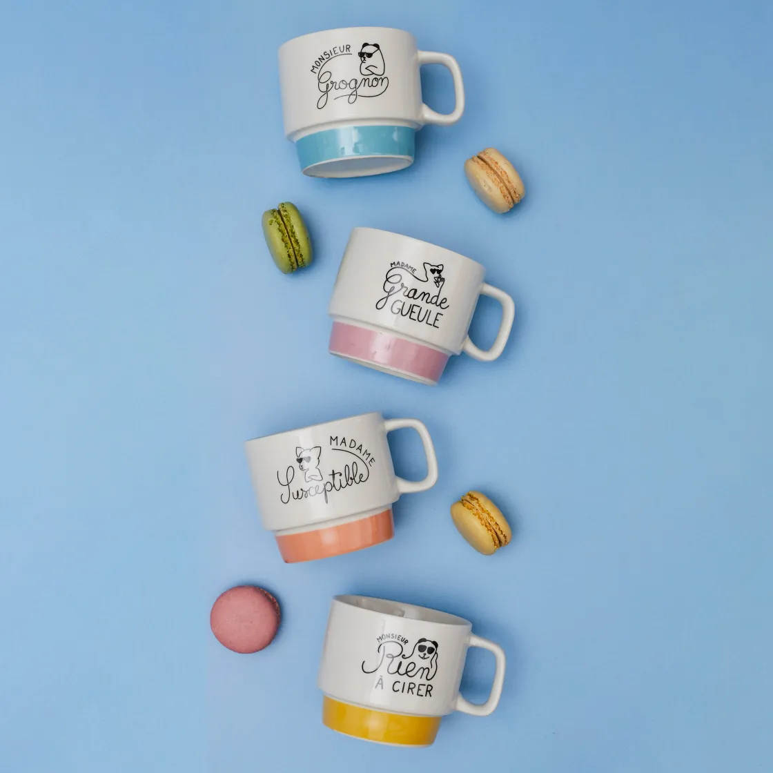 La Chaise Longue Thé & Café-COFFRET 4 TASSES EMPILABLES