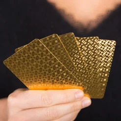 La Chaise Longue Jeux-COFFRET DE 2 JEUX DE CARTES DOREES