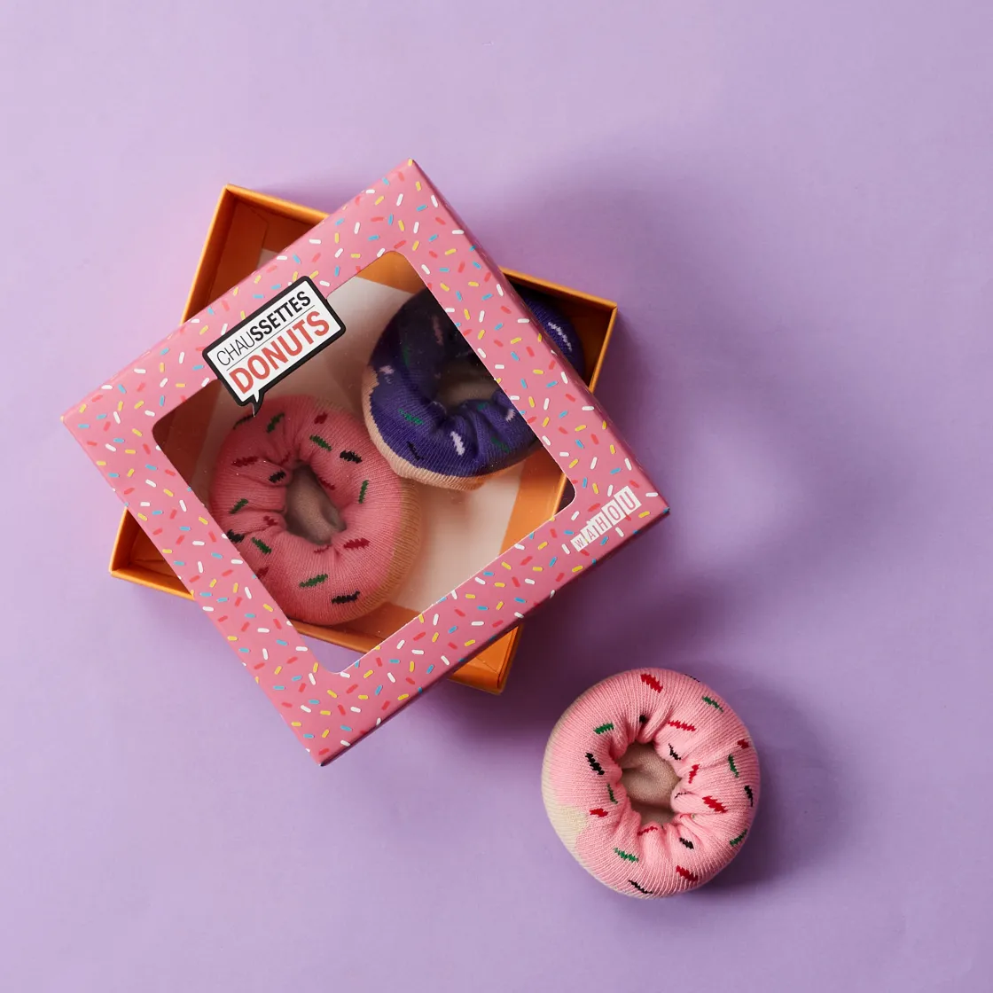 La Chaise Longue Mode-COFFRET DE 2 PAIRES DE CHAUSSETTES DONUT ASSORTIES
