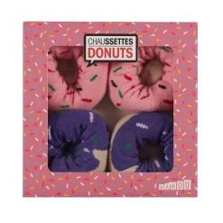 La Chaise Longue Mode-COFFRET DE 2 PAIRES DE CHAUSSETTES DONUT ASSORTIES