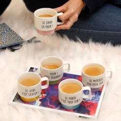 La Chaise Longue Thé & Café-COFFRET DE 5 TASSES À CAFÉ SEMAINE