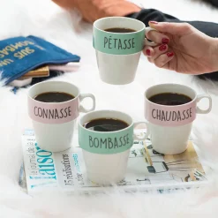 La Chaise Longue Thé & Café-COFFRET DE 4 TASSES A CAFE AVEC SUPPORT