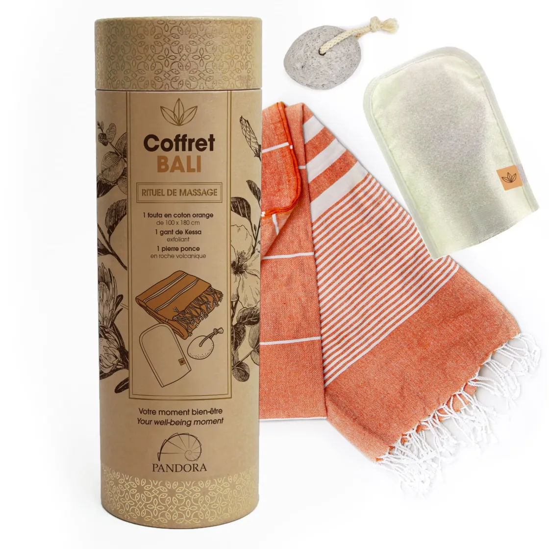 La Chaise Longue Massage & Relaxation|Beauté & Soin-COFFRET FOUTA BALI ORANGE
