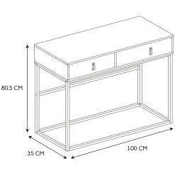La Chaise Longue Mobilier-CONSOLE BOIS ET METAL ABBOTT