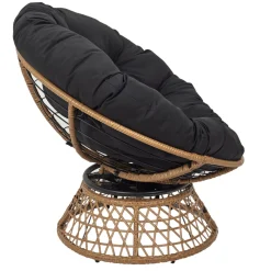 La Chaise Longue Mobilier-FAUTEUIL CANCUN COUSSIN NOIR