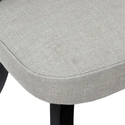 La Chaise Longue Mobilier-FAUTEUIL ELEONOR NOIR TISSU GRIS