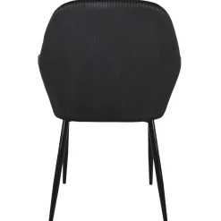 La Chaise Longue Mobilier-FAUTEUIL GIULIA NOIR VELOURS COTELE - Lot de 2