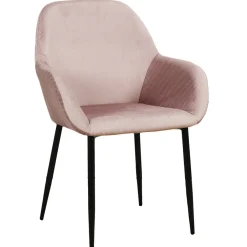 La Chaise Longue Mobilier-FAUTEUIL GIULIA ROSE VELOURS COTELE - Lot de 2