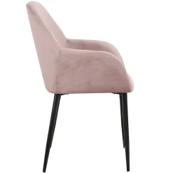La Chaise Longue Mobilier-FAUTEUIL GIULIA ROSE VELOURS COTELE - Lot de 2