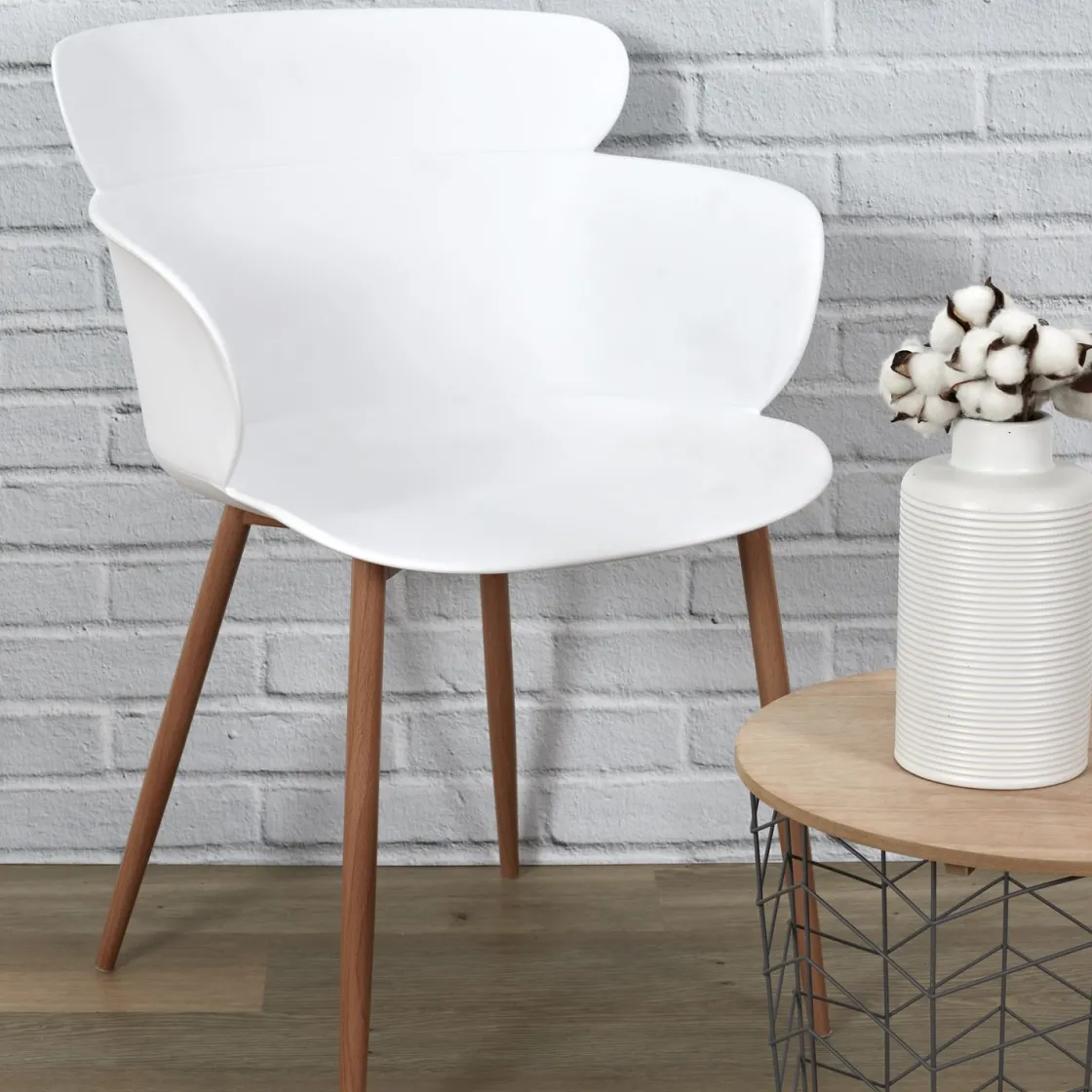 La Chaise Longue Mobilier-FAUTEUIL LORENS BLANC - Lot de 2