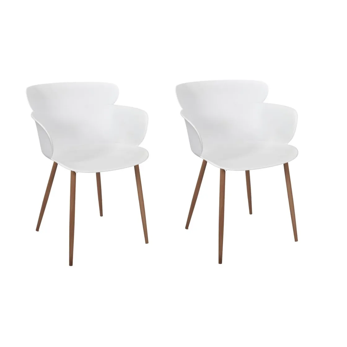 La Chaise Longue Mobilier-FAUTEUIL LORENS BLANC - Lot de 2