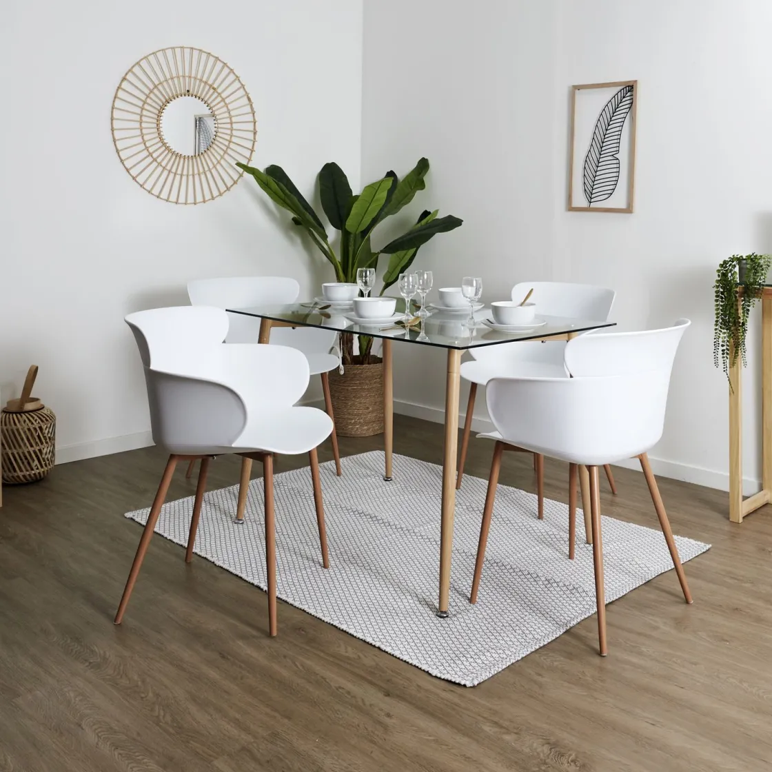 La Chaise Longue Mobilier-FAUTEUIL LORENS BLANC - Lot de 2