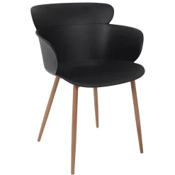 La Chaise Longue Mobilier-FAUTEUIL LORENS NOIR - Lot de 2