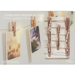 La Chaise Longue Déco-GUIRLANDE PHOTOS 32 CLIPS ROSEGOLD