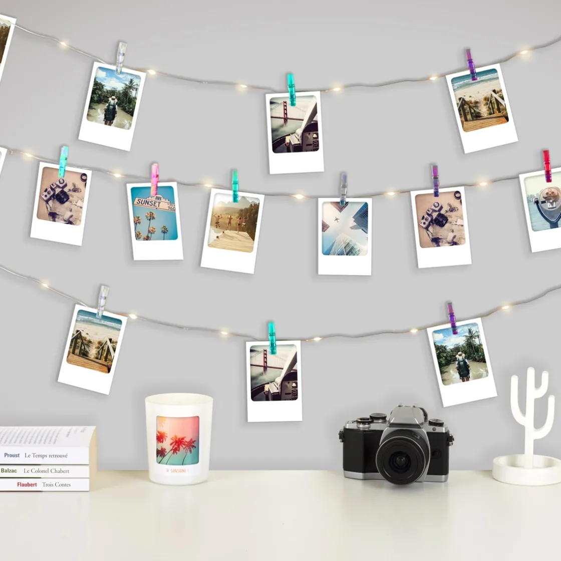 La Chaise Longue Déco Lumineuse|Déco-GUIRLANDE PHOTOS CLIPS IRIDESCENTE