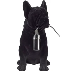 La Chaise Longue Déco-LAMPE BOULEDOGUE BLACK VELVET