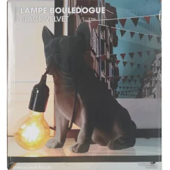 La Chaise Longue Déco-LAMPE BOULEDOGUE BLACK VELVET