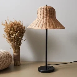 La Chaise Longue Luminaire-LAMPE CHAPEAU ROTIN