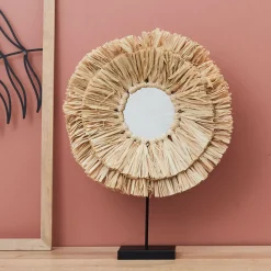 La Chaise Longue Déco-MIROIR RAPHIA FIDJI