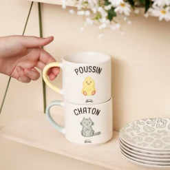 La Chaise Longue Thé & Café-MUG DUO MAT POUSSIN CHATON