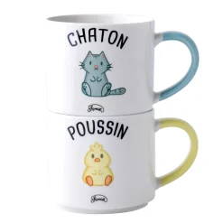 La Chaise Longue Thé & Café-MUG DUO MAT POUSSIN CHATON