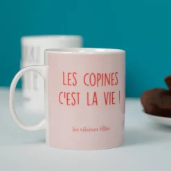 La Chaise Longue Thé & Café-MUG ROSE LES COPINES C EST LA VIE