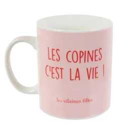 La Chaise Longue Thé & Café-MUG ROSE LES COPINES C EST LA VIE