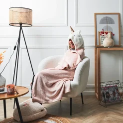 La Chaise Longue Cocoon-PLAID A CAPUCHE LICORNE