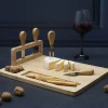 La Chaise Longue Art De La Table|Accessoires-PLANCHE A FROMAGE 4 COUTEAUX BAMBOU