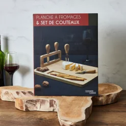La Chaise Longue Art De La Table|Accessoires-PLANCHE A FROMAGE 4 COUTEAUX BAMBOU