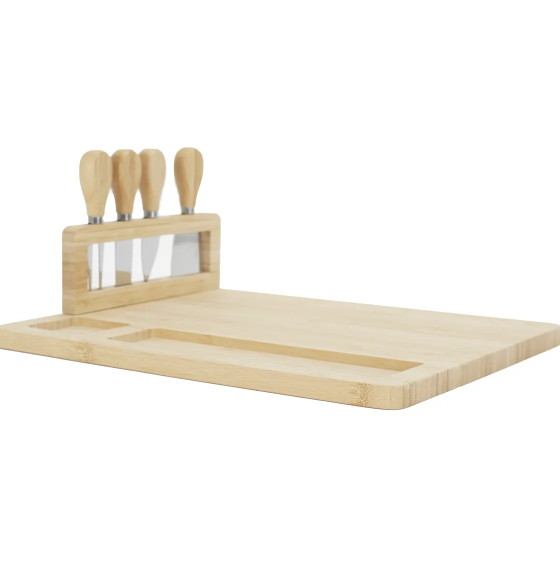 La Chaise Longue Art De La Table|Accessoires-PLANCHE A FROMAGE 4 COUTEAUX BAMBOU