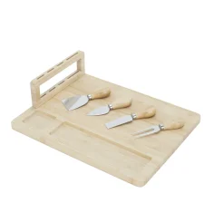 La Chaise Longue Art De La Table|Accessoires-PLANCHE A FROMAGE 4 COUTEAUX BAMBOU